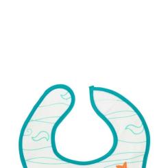 Нагрудничек Baboo бавовняний Sea Life, 3+ місяців (білий) Фото 2
