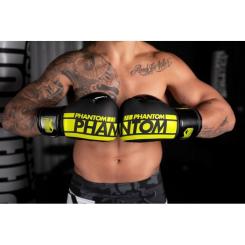 Боксерские перчатки Phantom APEX Elastic Neon Black/Yellow 14oz Фото 9