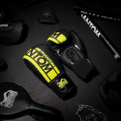 Боксерские перчатки Phantom APEX Elastic Neon Black/Yellow 14oz Фото 8
