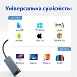Переходник Dynamode USB 3.0 AM to RJ45 Ethernet 1000Mbps Фото 4