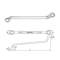 Ключ Toptul накидной 8х10 мм (угол 75°) Фото 1
