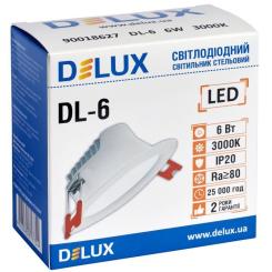 Светильник Delux DL-6 3000К 6Вт 480лм 230В D100мм Фото 1