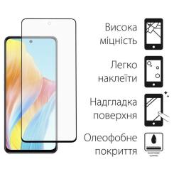 Стекло защитное Dengos Full Glue Oppo A58 4G (black) Фото 1