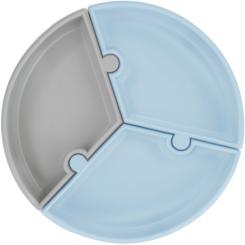 Тарелка детская MinikOiOi Puzzle секційна Mineral Blue / Powder Grey Фото