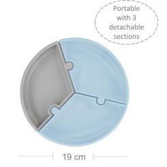Тарелка детская MinikOiOi Puzzle секційна Mineral Blue / Powder Grey Фото 1