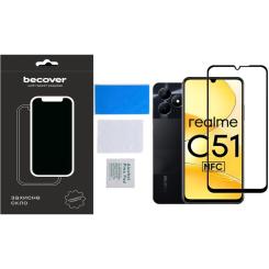 Стекло защитное BeCover Realme C51 Black Фото 3