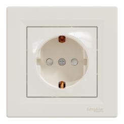 Розетка Schneider Electric ASFORA со штор. крем Фото