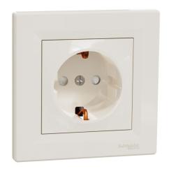 Розетка Schneider Electric ASFORA со штор. крем Фото 1