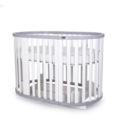 Кроватка Angelo трансформер 7-в-1 (бело-серый) Фото