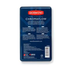 Карандаши цветные Derwent Chromaflow 12 цв. в металлическом пенале Фото 9