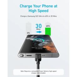 Дата кабель Anker USB-C to USB-C 0.9m 322 Black Фото 3