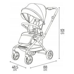 Коляска MoMi Adelle, черный с красным Фото 9