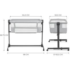 Кроватка Kinderkraft Приставне ліжечко-люлька Neste Up 2 Light Grey Фото 4