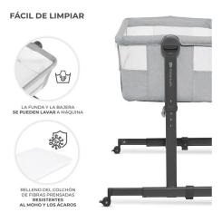 Кроватка Kinderkraft Приставне ліжечко-люлька Neste Up 2 Light Grey Фото 7