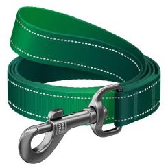 Поводок для собак WAUDOG Nylon Mono, світловідбивний S зелений Фото 1