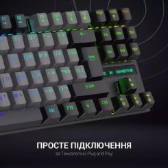 Клавиатура GamePro MK100B Blue Switch LED USB Black Фото 5