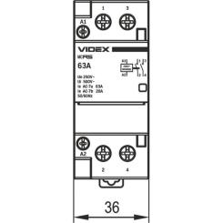 Контактор Videx 2п 63А 2НВ VF-RS-MC2O-63 RESIST Фото 4