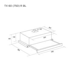 Вытяжка кухонная Pyramida TX 60 (750) R BL Фото 4