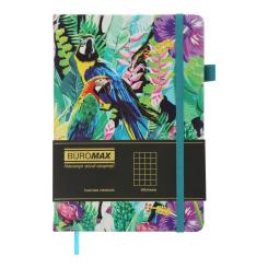 Книга записная Buromax EXOTIC А5 96 аркушів клітинка, бірюзовий Фото 1