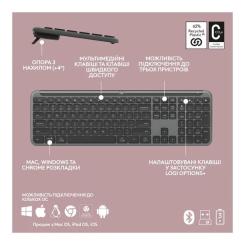 Клавиатура Logitech K950 Bluetooth/Wireless UA Graphite Фото 7
