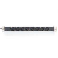 Силовой блок Digitus 1U, 8xSchuko, 16A, 250V, вилка Schuko Фото 1