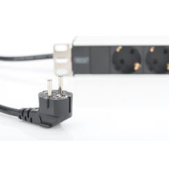 Силовой блок Digitus 1U, 8xSchuko, 16A, 250V, вилка Schuko Фото 4