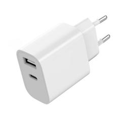 Зарядное устройство Gembird 1xUSB-A+1xUSB-C 5V/2.4A (12W) white Фото 1