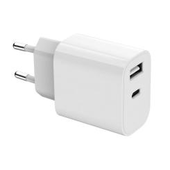 Зарядное устройство Gembird 1xUSB-A+1xUSB-C 5V/2.4A (12W) white Фото 2