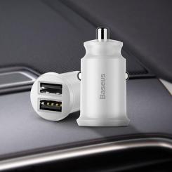 Зарядное устройство Baseus Grain Metal 3.1A/2USB White Фото 7