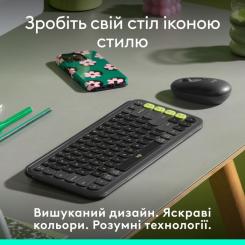Клавиатура Logitech POP Icon Keys Bluetooth UA Graphite Фото 1