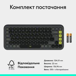 Клавиатура Logitech POP Icon Keys Bluetooth UA Graphite Фото 8