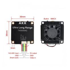 Видеопередатчик (VTX) AKK Ultra Long Range 5W 4.9G-6G 96CH Фото 8