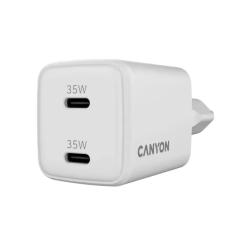 Зарядное устройство Canyon CU35CC GaN 35W 2xPD EU White Фото 3