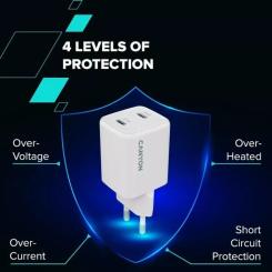 Зарядное устройство Canyon CU35CC GaN 35W 2xPD EU White Фото 7