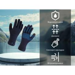 Водонепроницаемые перчатки Dexshell ThermFit 3.0 Gloves темно-блакитні розмір L Фото 3