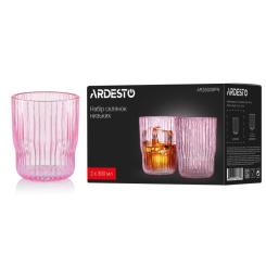 Набор стаканов Ardesto 300мл, 2шт, скло, рожевий Фото 4
