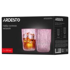 Набор стаканов Ardesto 300мл, 2шт, скло, рожевий Фото 5
