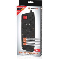 Сетевой фильтр питания REAL-EL REAL-EL RS-10 Protect, 3m, black Фото 7