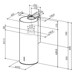 Вытяжка кухонная Faber Cylindra Plus Bk Matt A37 Фото 2