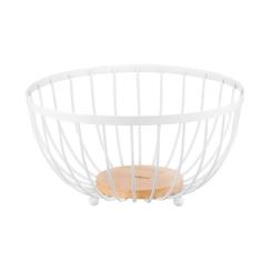 Фруктовница Ardesto Midori 25х25х13см, метал, дерево, білий Фото