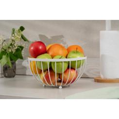 Фруктовница Ardesto Midori 25х25х13см, метал, дерево, білий Фото 6