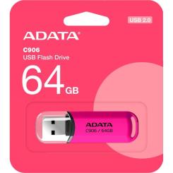 USB флеш накопитель ADATA 64GB C906 Pink USB 2.0 Фото 2