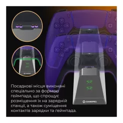 Зарядное устройство GamePro CHS420B Для геймпадів DualSense PS5 Black Фото 4