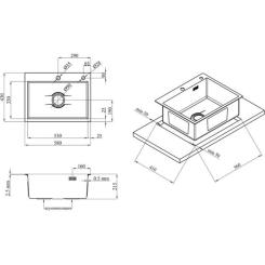 Мойка кухонная Kroner KD5843HM Фото 8