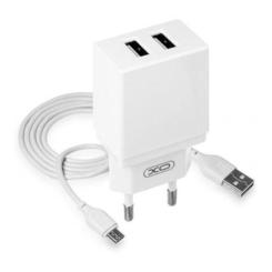 Зарядное устройство XO L75 2USB/2.4A + MicroUSB White Фото