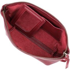 Косметичка Grande Pelle Кожаная Бордовая Фото 3