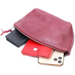 Косметичка Grande Pelle Кожаная Бордовая Фото 5