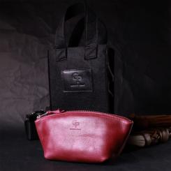 Косметичка Grande Pelle Кожаная Бордовая Фото 8