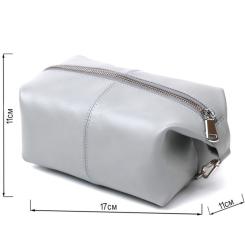 Косметичка Shvigel Кожаная Серая Фото 2