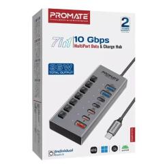 Концентратор Promate USB Hub 7 ports gegahub-10g Фото 1